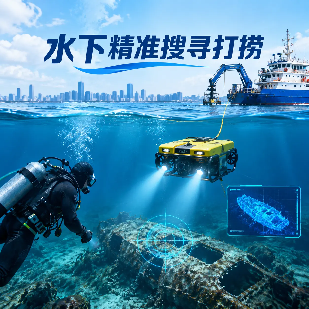秀山水下精准搜寻打捞