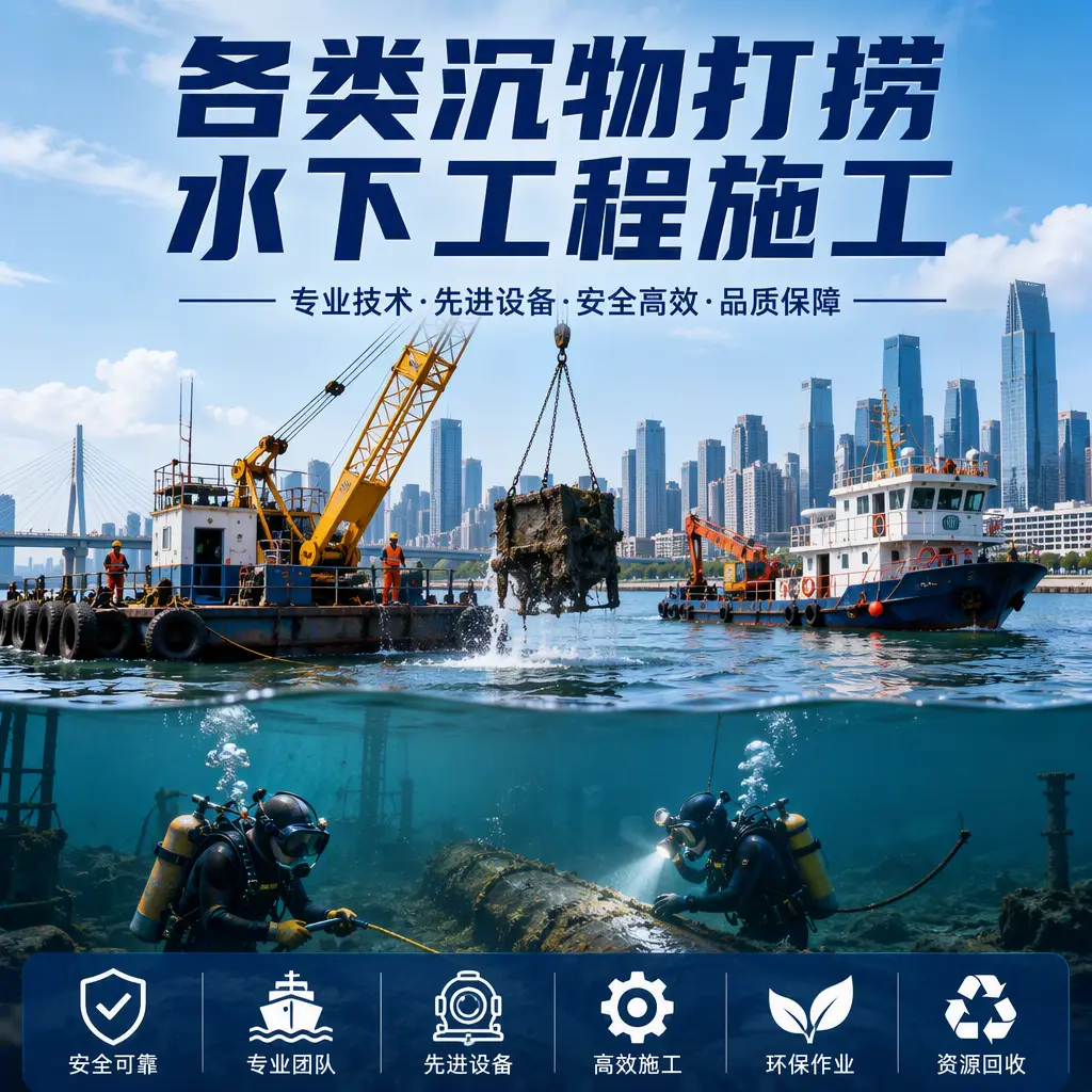 秀山各类沉物打捞，水下工程施工