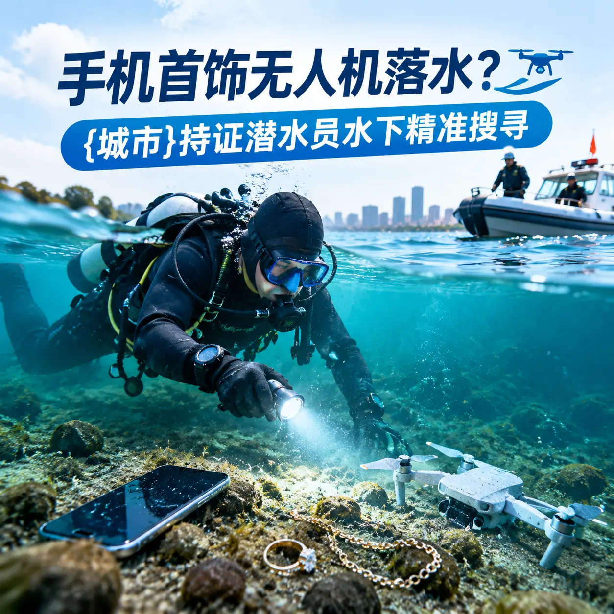 手机首饰无人机落水？秀山持证潜水员水下精准搜寻